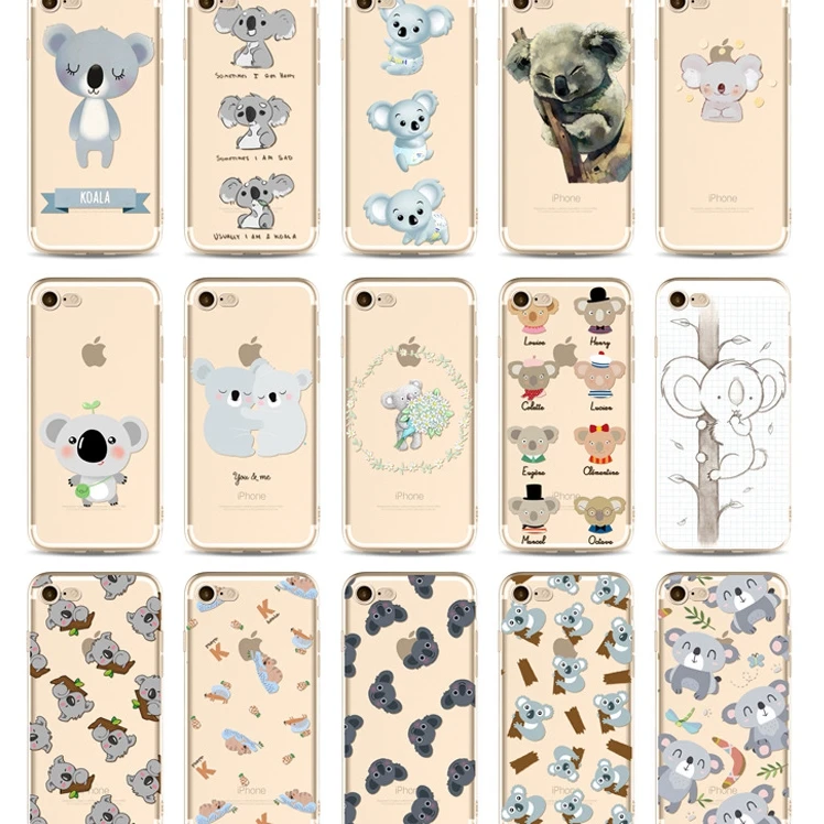 Коала милый чехол s для iPhone 7 8 6 plus x мобильный мультфильм мягкий силиконовый