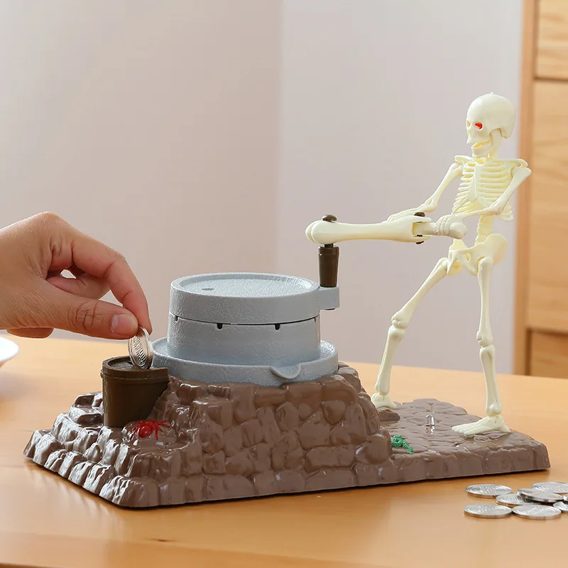 

Creative New Child Gift Grinding Skeleton Coin Money Box Sounds Money Makes the Mare talks Piggy Bank Coin Bank Money Box