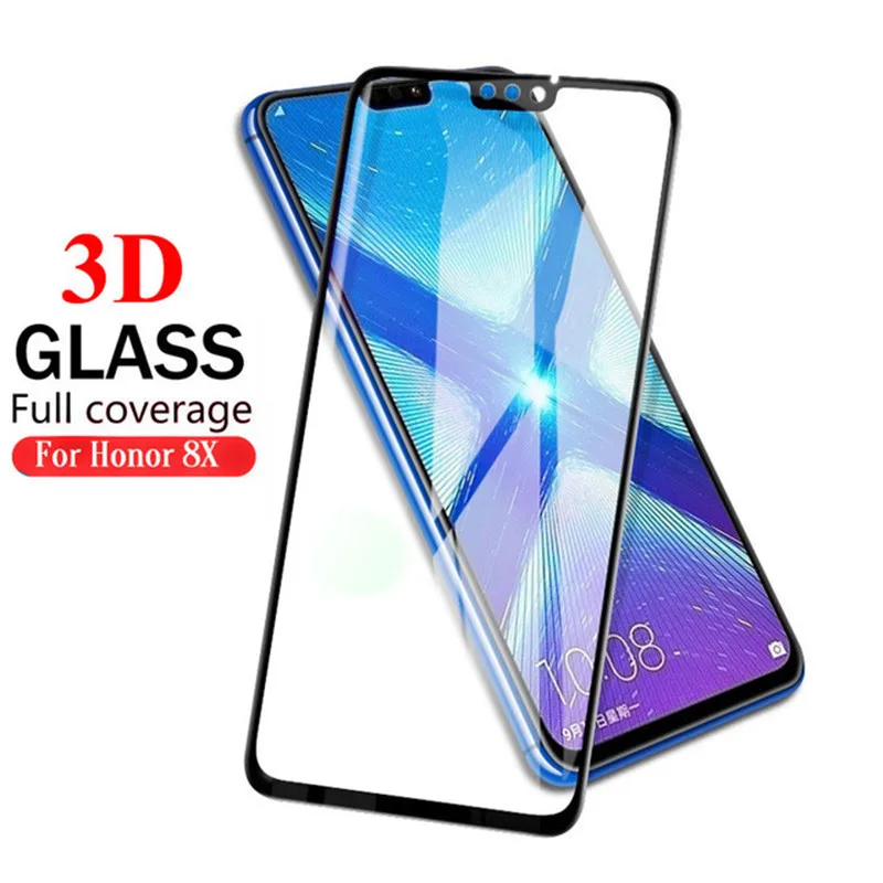 

3D Glass For Huawei Honor 8X Protective Glass 9HD Full Cover Safety Glass Screen Protector For Huawei Honor 8X Glass Honor 8 X