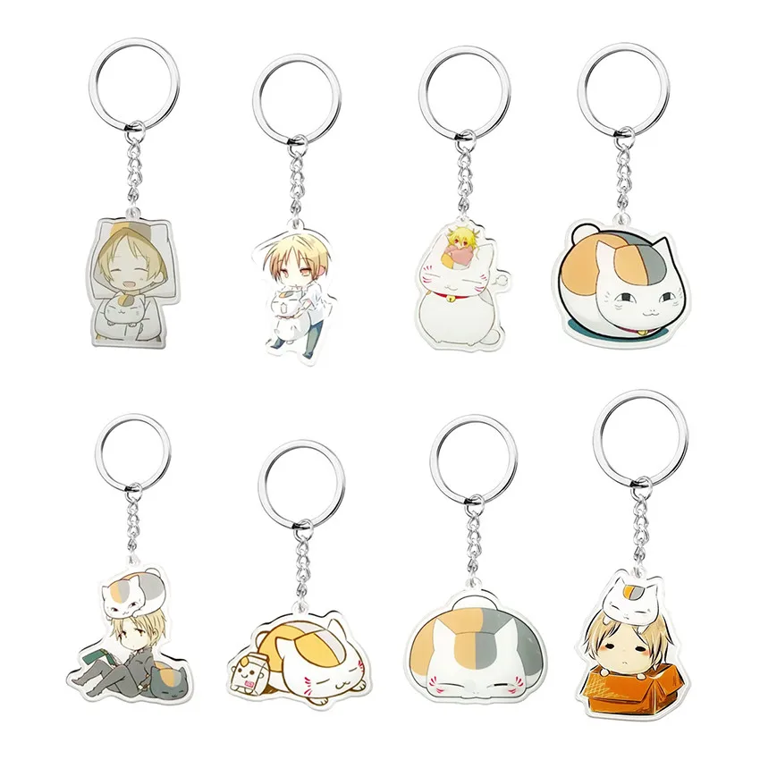 

8 Style Popular Anime Natsume Yuujinchou Action Figure Pendant Car Key Chains Key Accessories Acrylic Model Toys