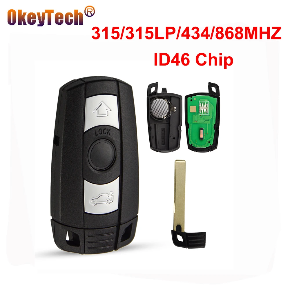 #*Cheap OKeyTech 3 Button 315 315lp 434 868MHZ ID46 Chip Smart Key For BMW 1 3 5 6 Series E91 E92 E60 E90 Replacement Key Remote Car Key