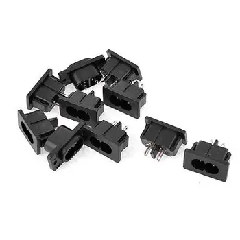 

IEC320 C8 Male Plug Self Lock Power Socket Rice Cooker Adapters 10 Pcs