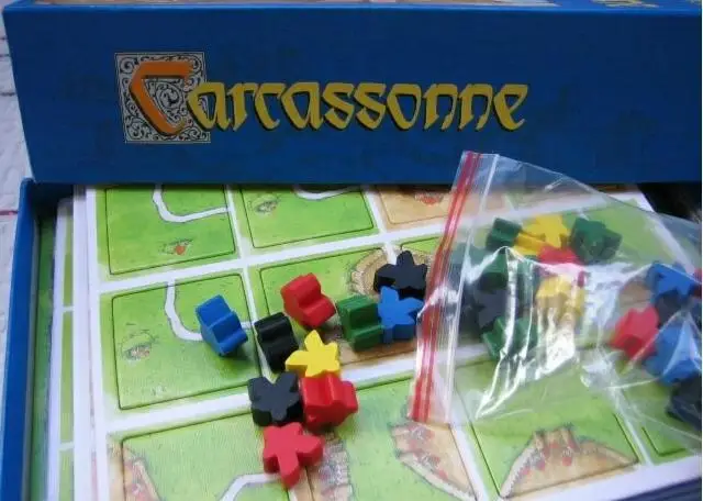 Английский Каркассон базовый, 6 экспансии река/Башня/катапульта/Граф/король/Chaser настольная игра карточная игра английские вечерние Game2019