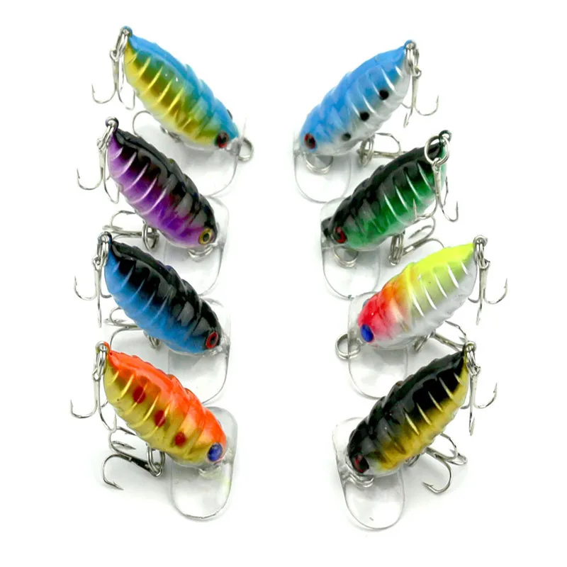

8pcs 4cm 8 Color Suit Lures And Insect Plastic Bait 4.4g Simulation Insect Insect Bionic Fake Bait