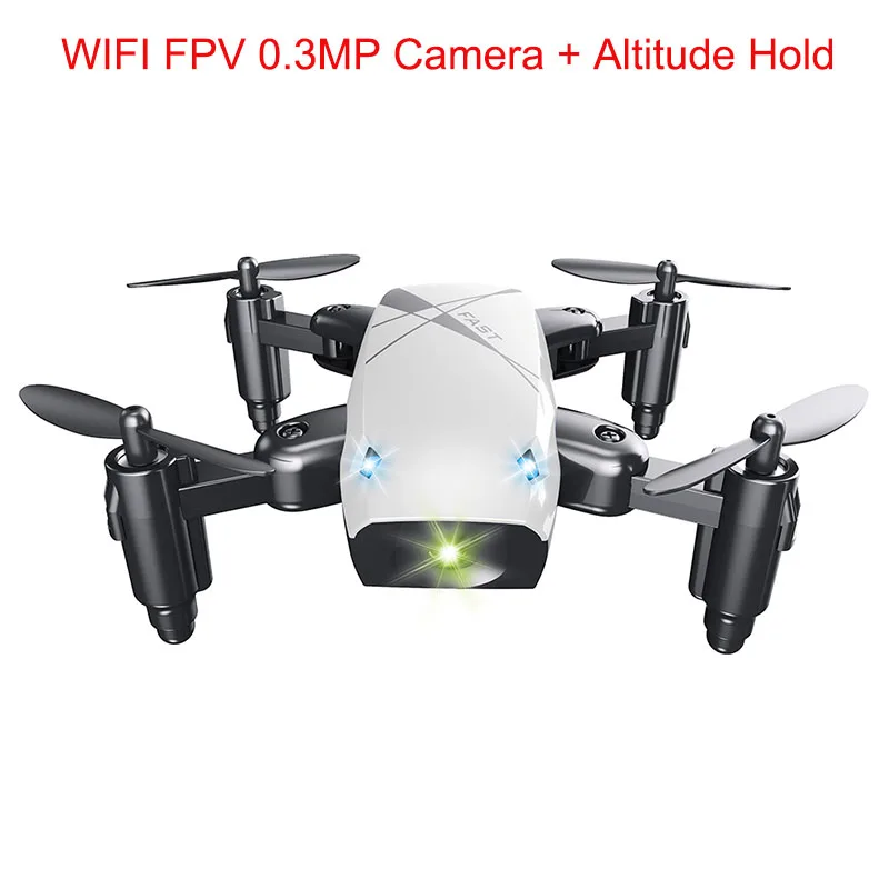 S9 микро складной Радиоуправляемый Дрон 3D Летающий пульт дистанционного управления игрушечные Квадрокоптеры с камерой WiFi приложение управление вертолет игрушки - Цвет: white1