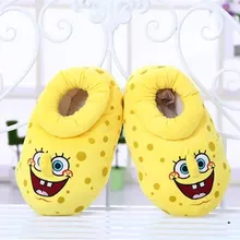 Neue Winter Warm damen Hallenschuhe SpongeBob Groß Chinchilla Baumwolle Schuhe Hause Hausschuhe Plüsch Weichen Boden rutschfeste boden Schuhe