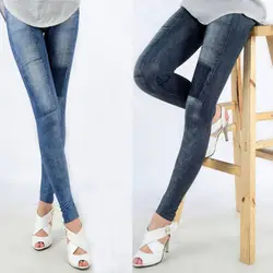 2018 Для женщин джинсовые леггинсы обтягивающие джинсы тонкий черные джинсы леггинсы Повседневное эластичной резинкой на карандаш брюки