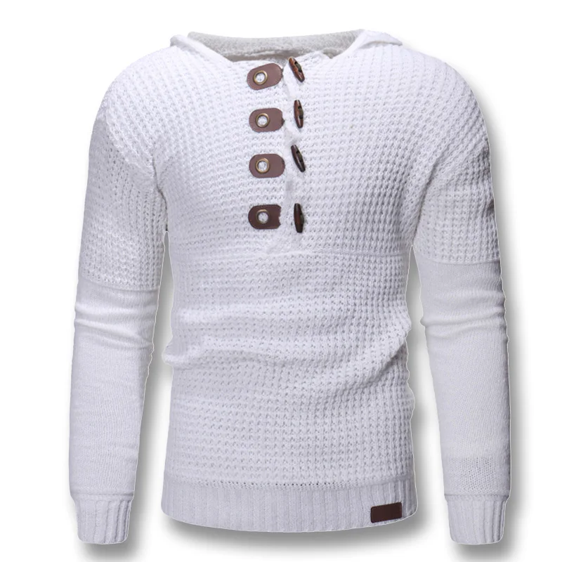 

iSurvivor 2019 Men Hooded Sweaters Pullovers Hombre Male Causal Fashion Slim Fit Large Size Knitted Sweaters Knitwear Outwear
