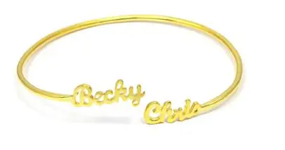 strip double nameplate bangle bracelets