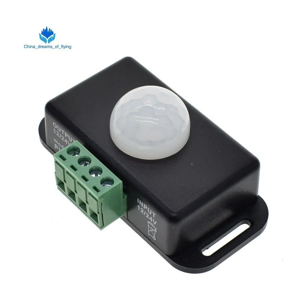 

TZT DC 12V 24V 8A Automatic Adjust PIR Motion Sensor Switch IR Infrared Detector Light Switch Module for LED Strip Light Lamp