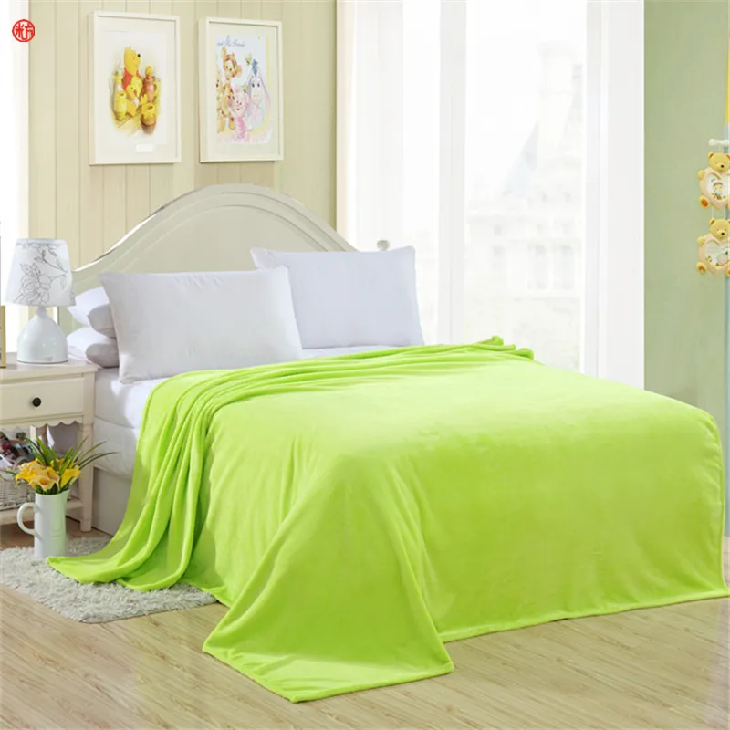 

Home textile fleece blanket summer solid color warm soft blankets throw on sofa/bed/ travel plaids bedspreads sheets