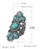 Kinel Luxury Antique Ring For Women Vintage Look Blue Resin Jewelry Bohemian Silver Color Inlay AAA Gray Crystal Charm Punk Ring ► Photo 2/6