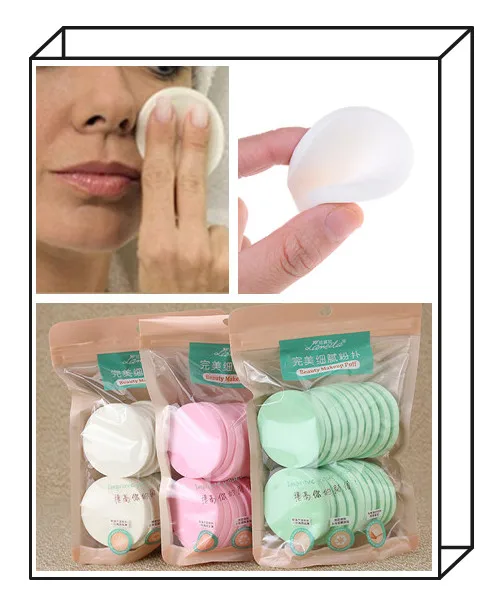 Hot 20Pcs/Pack Facial Cleaning Pad Puff Soft Cleansing Sponge Natural Face Wash Puff Women Makeup Tools Color Random