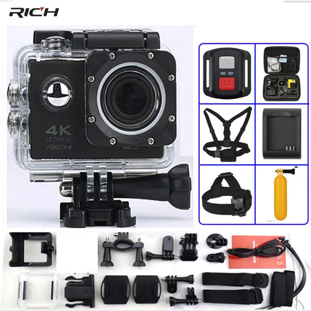 

Action Camera F60 F60R Remote Control 4K 1080P/60fps WiFi 2.0 LCD 170D lens Helmet Waterproof 30M Extreme Sport Camera