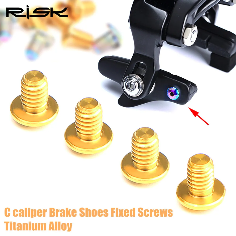 Risk 4pcs Road Bike Titanium Alloy Brake Fixed Screw Road bike Caliper
