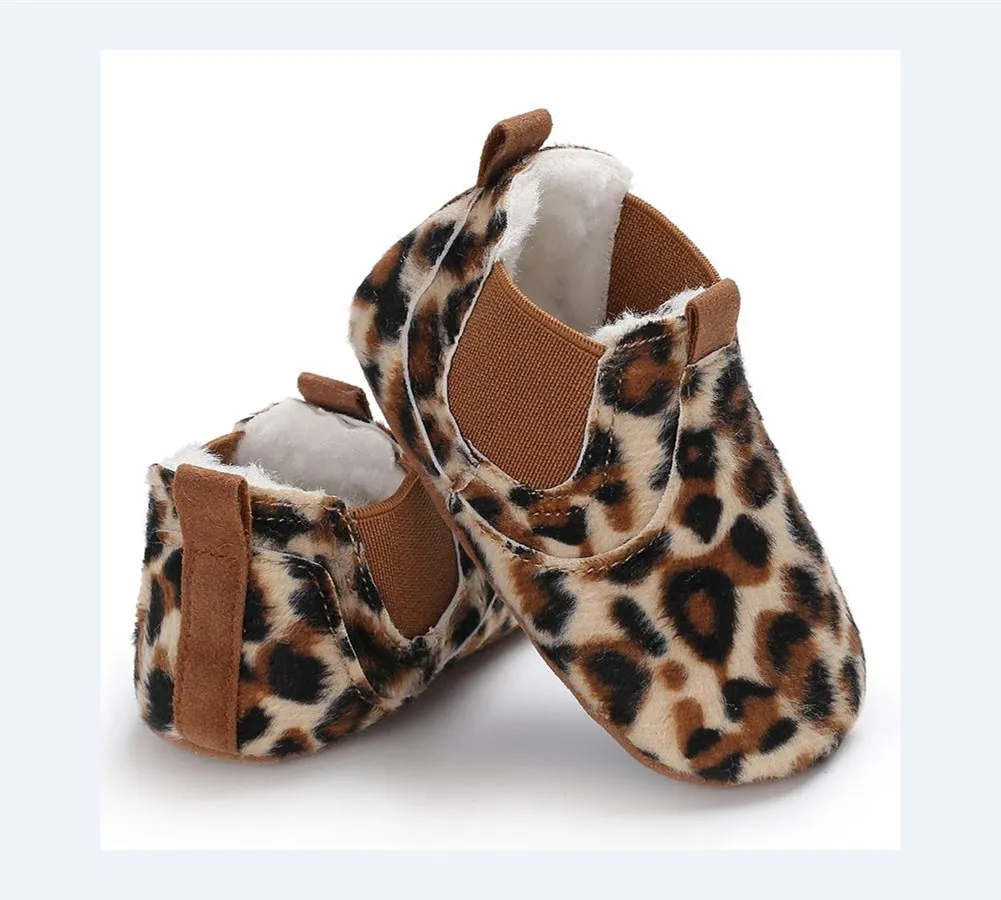 Для Новорожденных Для маленьких мальчиков девочек кожа мягкая подошва кроватки обувь кроссовки Prewalker - Цвет: Leopard