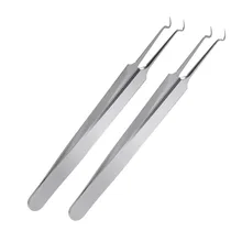 2 шт. инструменты для удаления угрей лица угрей Whitehead curled хирургический Комплект пинцетов из нержавеющей стали SSwell