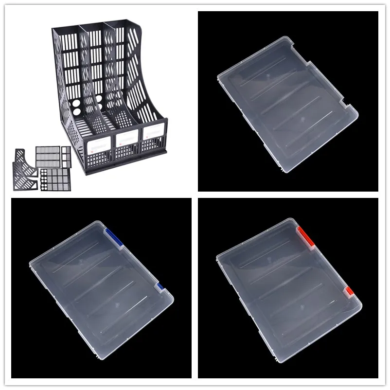 

3 Layers DIY Wood Hand Made Desk Organizer A4 Invisible Transparent Storage Box 3 Colors
