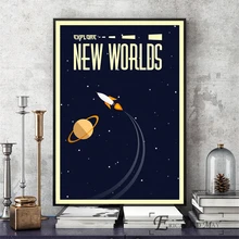 Cuadro sobre lienzo para pared de arte soviético Vintage espacial, póster para decoración del hogar, carteles e impresiones, imágenes decorativas sin marco