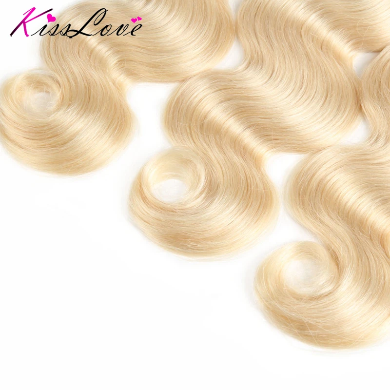 Kiss Love Ombre Bundles with Closure Malaysia Body Wave Hair 1B 613 Color Human Hair 4 Pieces Bundles 100% Human Extension