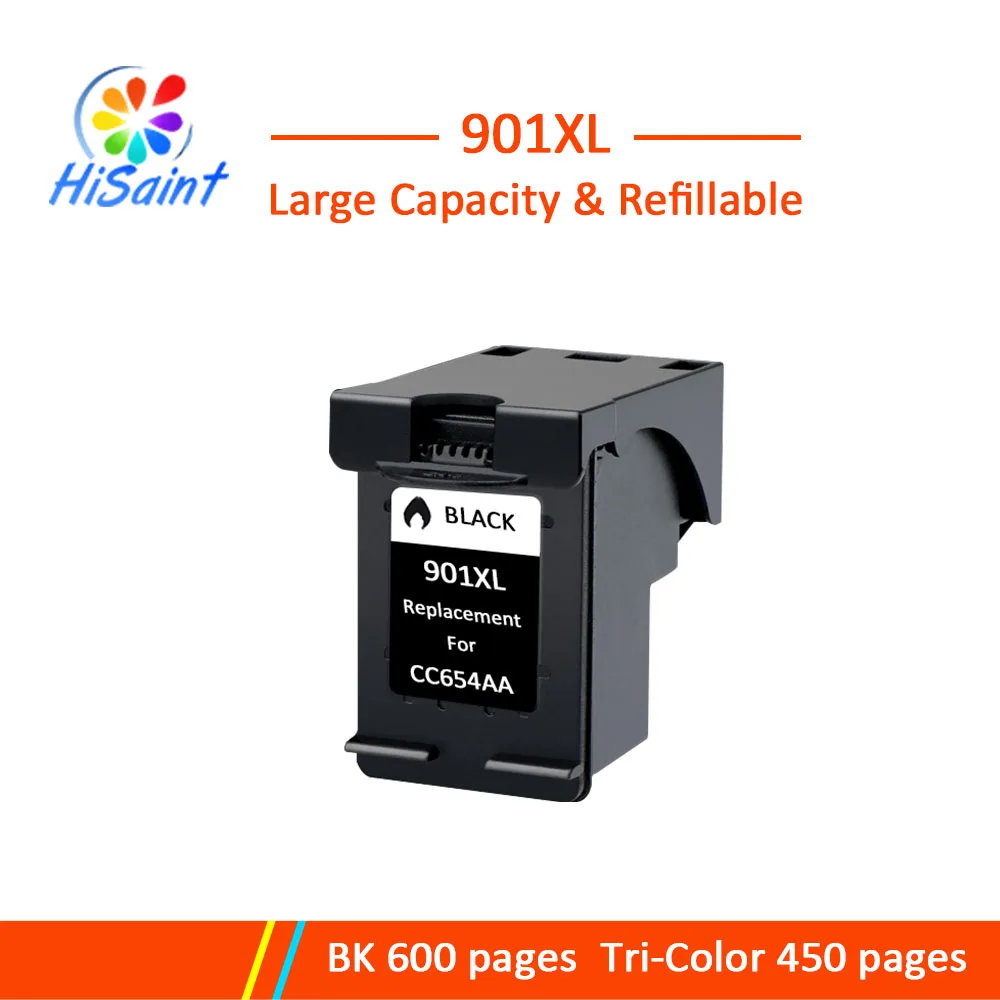 Черные заправляемые чернила для картриджа HP 901 xl 4500 J4500 J4525 J4540 J4550 J4580 J4585 J4680 |