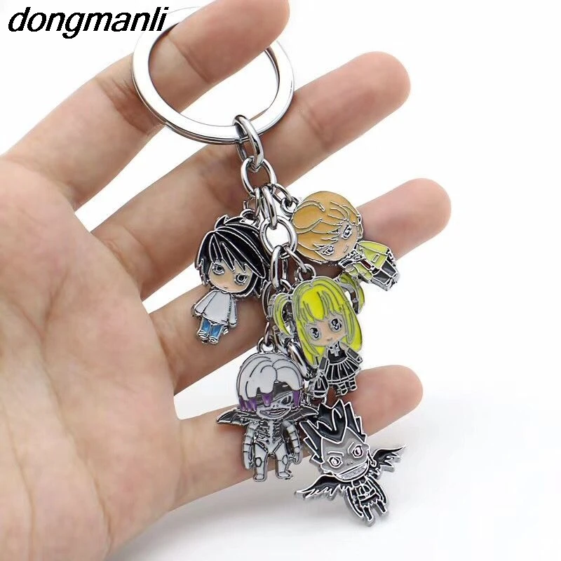 P1657 Dongmanli Death Note Llavero alta calidad encantadora L Yagami Luz Color aleación colección de juguetes de regalo Llavero Chaveiro joyería
