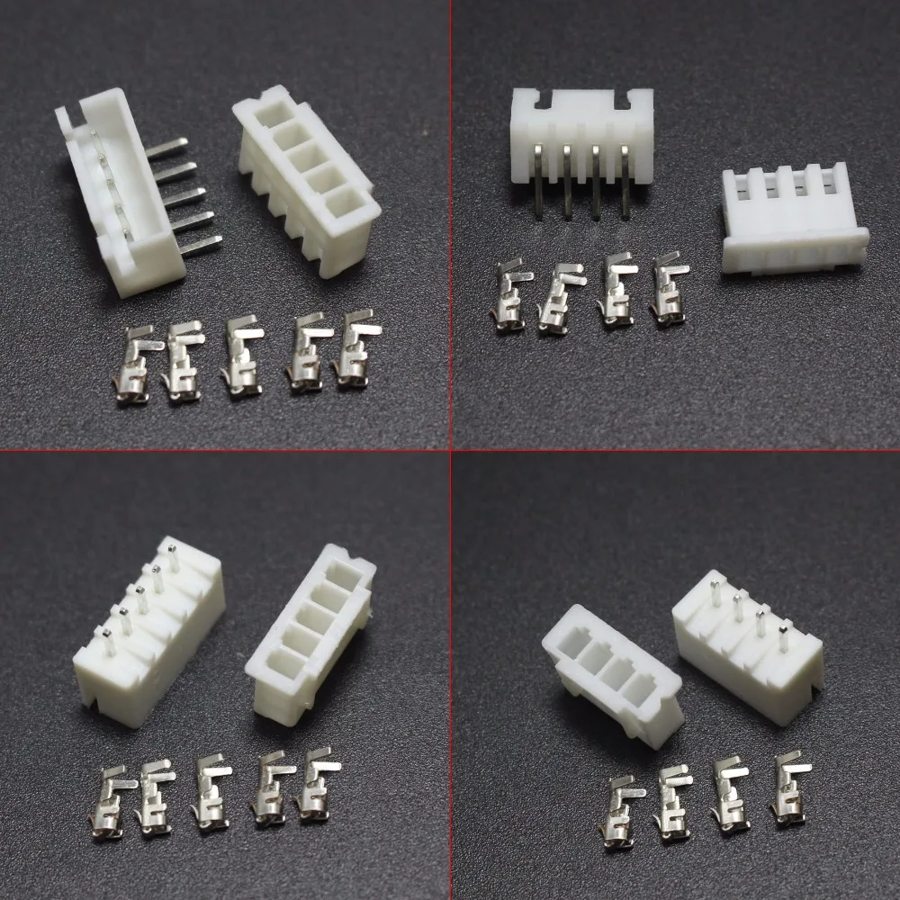 

10sets XH 2.54mm 2 3 4 5 6 7 8 9 10P Male and female Right Angle + Straight Angle , Housing Terminals