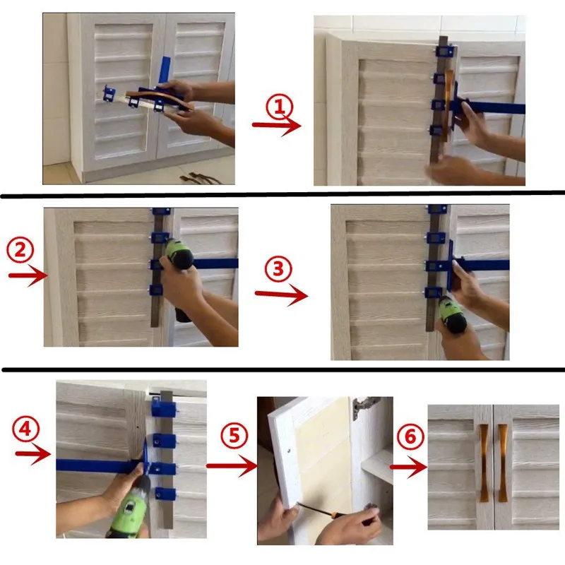 Cabinet Hardware Jig True Position Tool Fastest And Most Accurate Knob & Pull Jig Wood Drilling Dowelling Hole Saw Master Syst