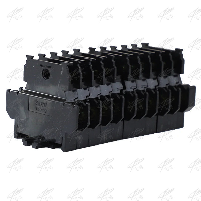 

10PCS TBD-10A 600V 10A DIN Rail Dual Row 10 Position Screw Terminal Block Barrier Strip TBD-10A