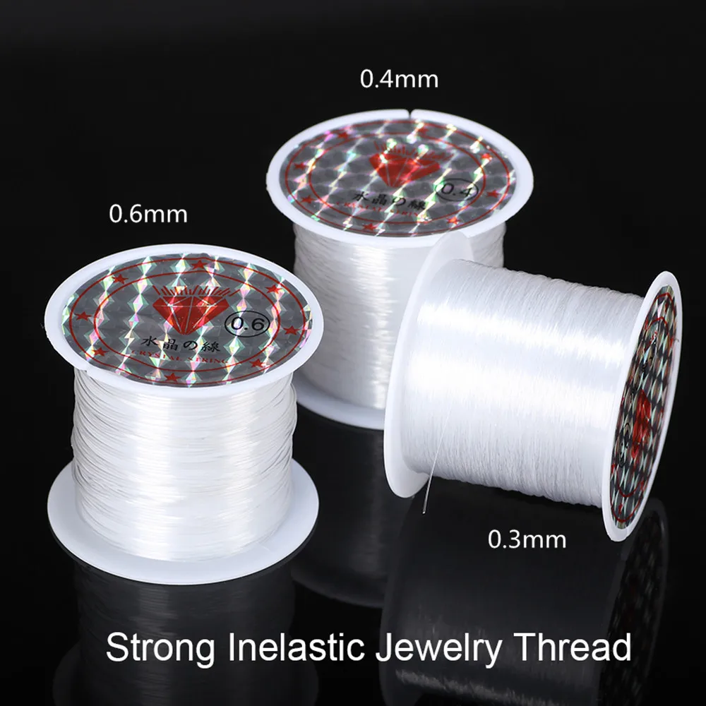 2roll/lot 0.4mm Plastic Fish Line Wire Crystal Nylon String Beading