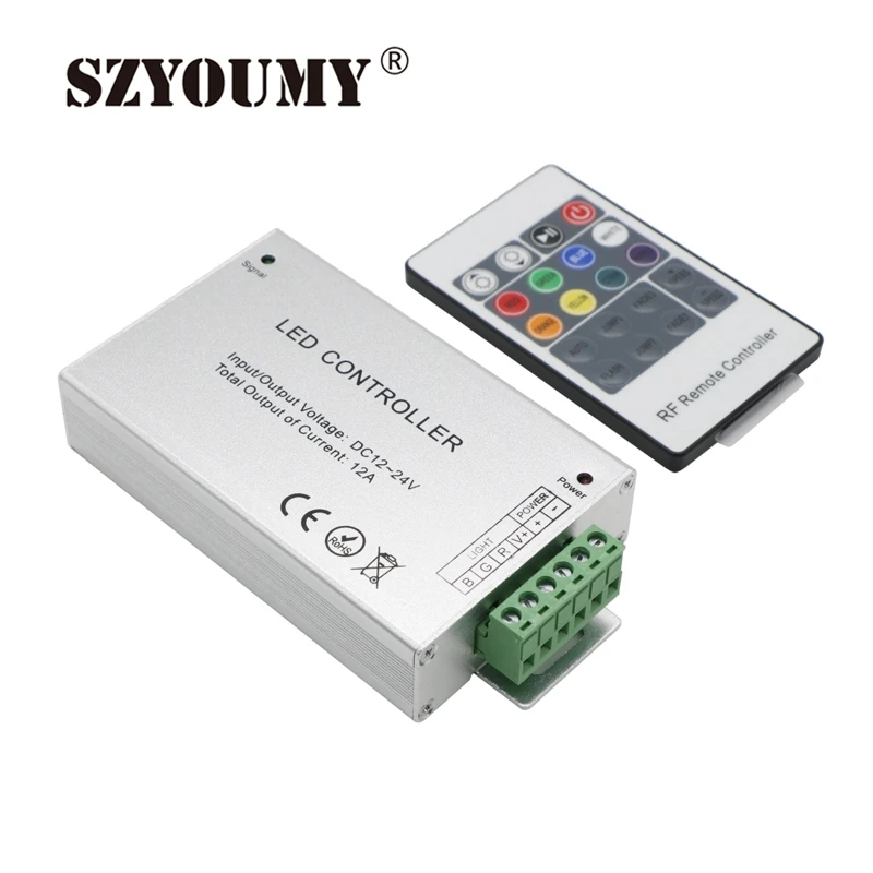 cheap SZYOUMY Accessories RGB Controler RF Wireless Remote 20 24 44 28 Keys 12 24V 3 Channels LED Controller for RGB LED Strips Light
