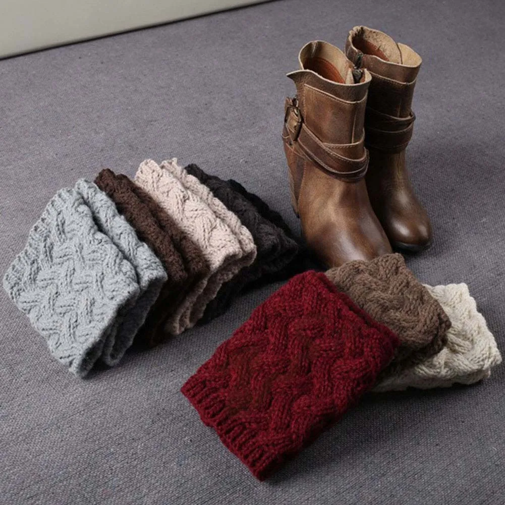 New arrival Wool Leg Warmers Crochet Knitted Twist Ankle Boot Cuffs