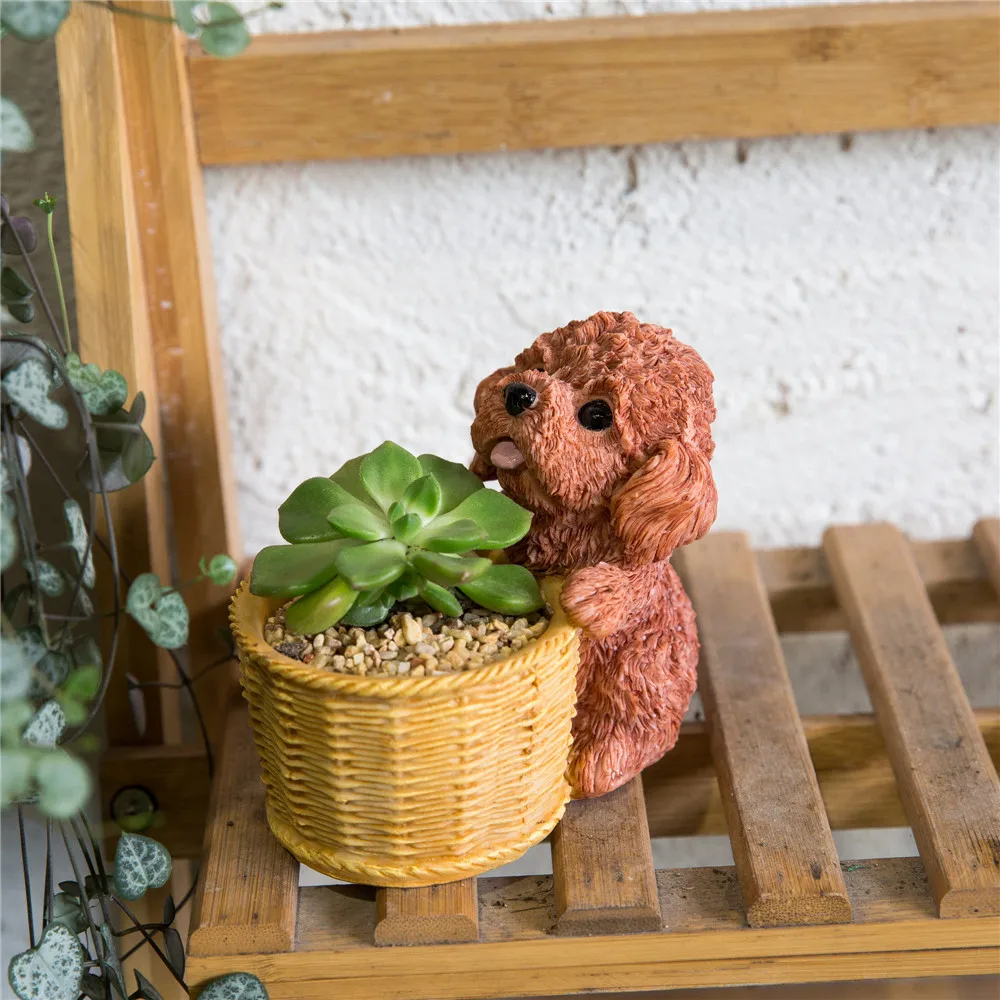 Декоративный коричневый шоколадный плюшевый смоляный Цветочный кактус горшок