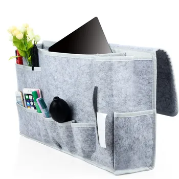 

Bedside Storage Organizer/Beside Caddy/Table cabinet StorageHolder Bag with 12Pockets for tablet Magazine Phone Remotes