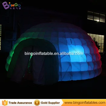 

6X3 Meters inflatable dome igloo tent Made in China 16 colors change LED lighting inflatable igloo marquee toy tents
