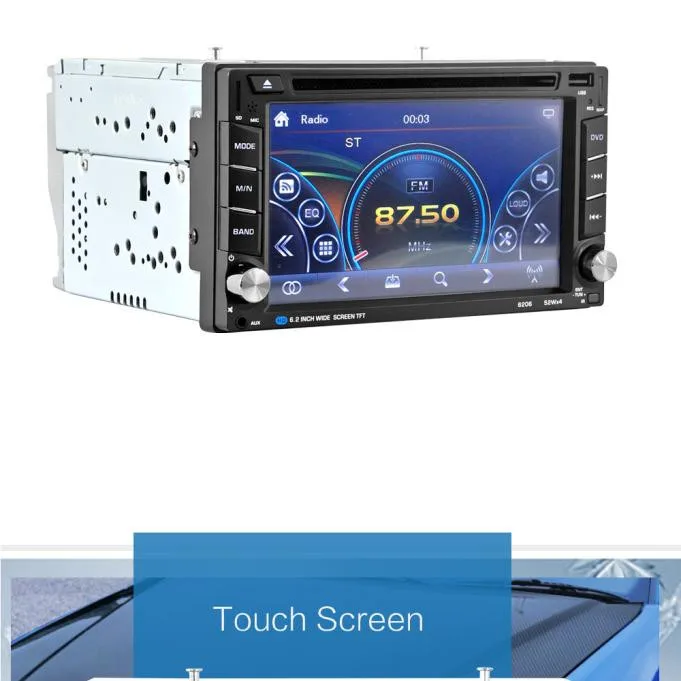 Best 1PC 6.5inch Double 2DIN Touch Car Stereo CD DVD Player Bluetooth USB SD AM FM TV Radio Car Accessories 2