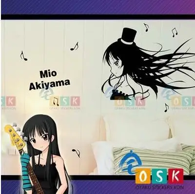 Аниме K-ON mio виниловые наклейки на стену декорация домашний декоративный