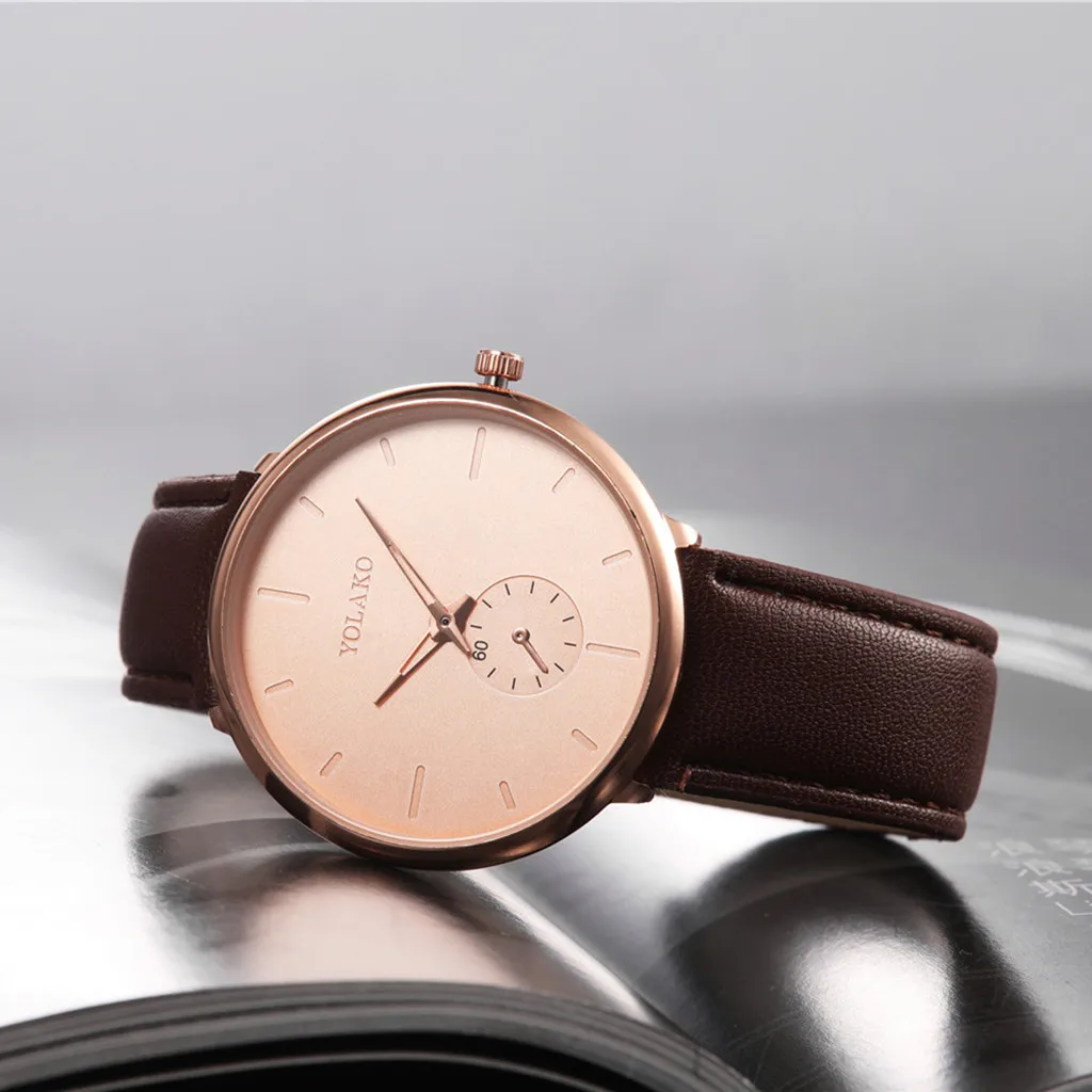 

YOLAKO Fashion 2019 British Style Casual Belt Quartz Male Watch Men's watch Wrist Party decoration Business Watch gif for male