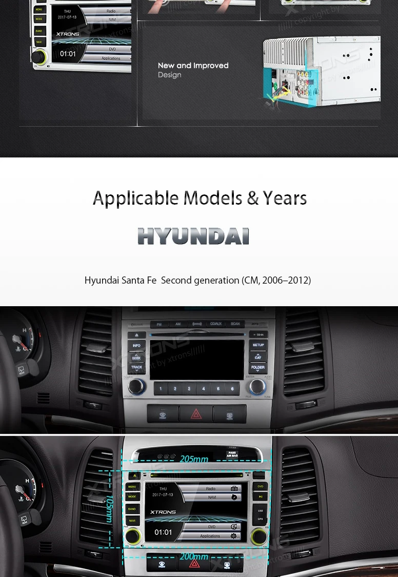 Excellent 6.2" Touch Screen Special Car DVD for Hyundai Santa Fe II 2006 2007 2008 2009 2010 2011 2012 with Original User Interface 2