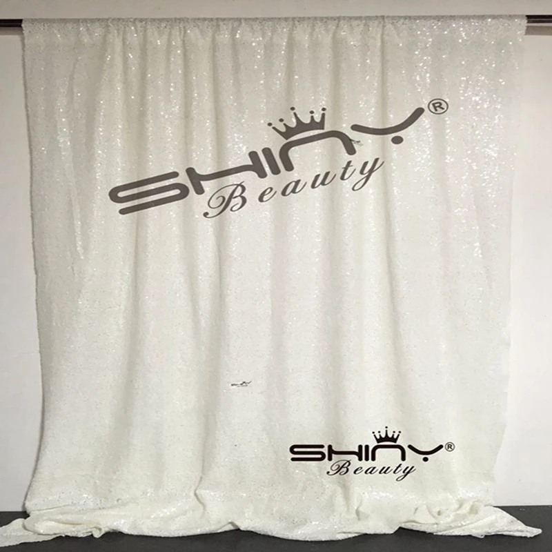 ShinyBeauty 4FTX6FT белые шторы с блестками Роскошные Шторы блестящая ткань Фотофон для