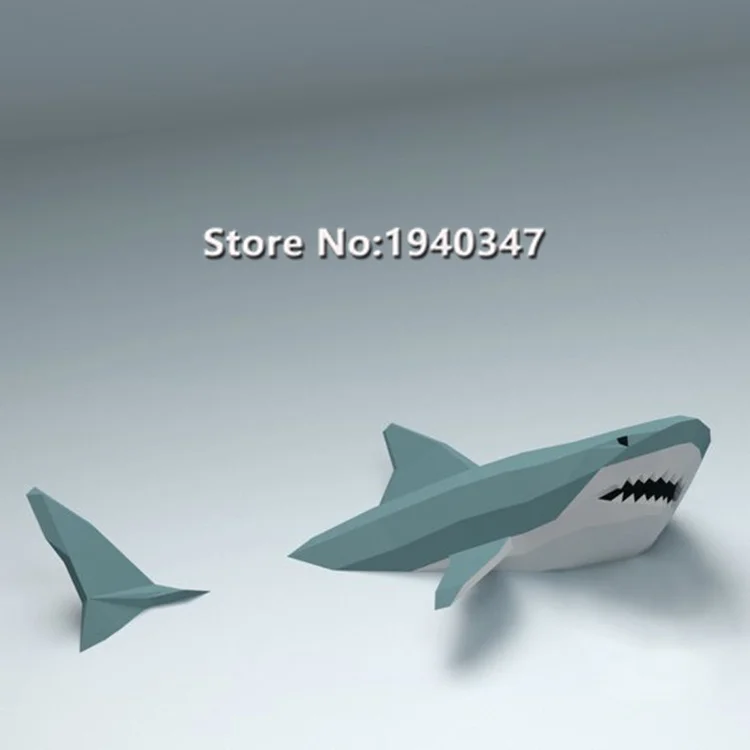 

DIY Home Decoration Swimming Shark Paper Model Puzzle Toy Animal for Restaurant Bar Waterproof Folding Model Christmas Gift