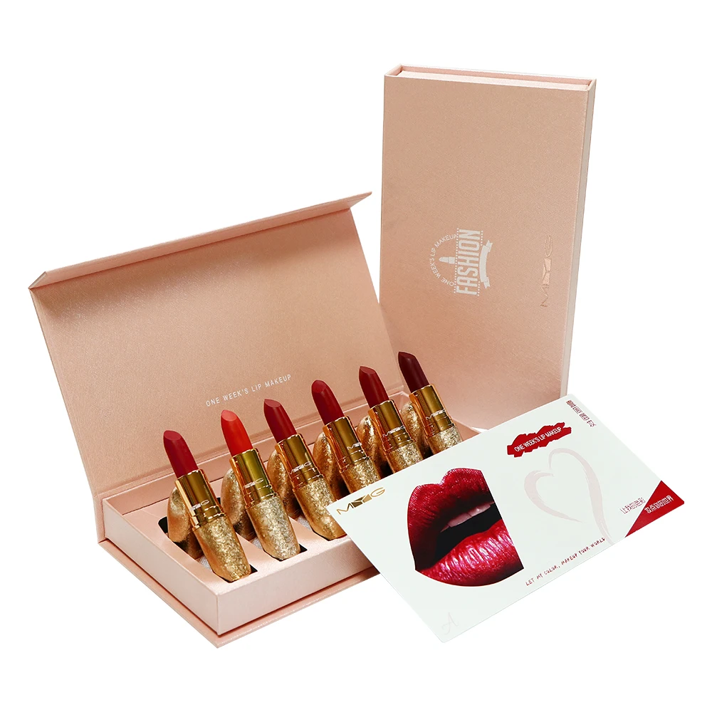 6pcs/set Top Grade Lipstick Set Makeup Matte Lipstick Set Gift Box
