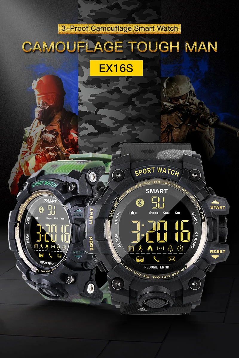 FCCWO EX16S Смарт-часы спортивные Шагомер напоминание Сообщения IP68 Водонепроницаемый Bluetooth для мужчин/женщин Смарт-часы для IOS и Android