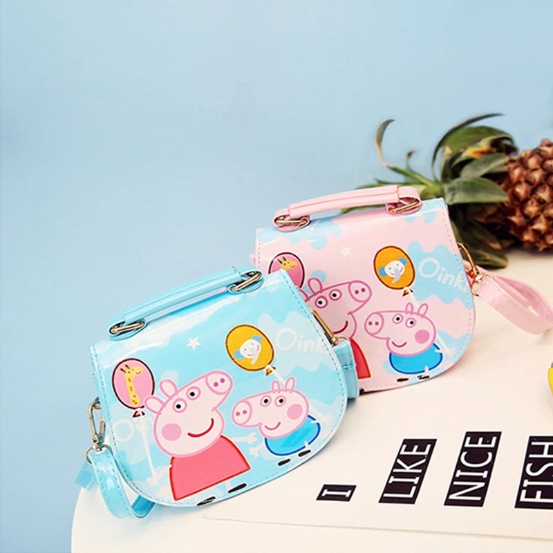 

2019 New Peppa Pig Toy Children Backpack Action Figure Printing Cartoon Package Kindergarten Student Bag Shoulder Bag