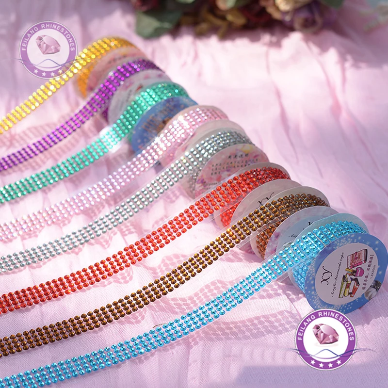 

Manual Scrapbooking Handycraft DIY Decoration Tapes Self-adhesive Acrylic Rhinestones Stick on Scrapbooking Craft Sticker Tape