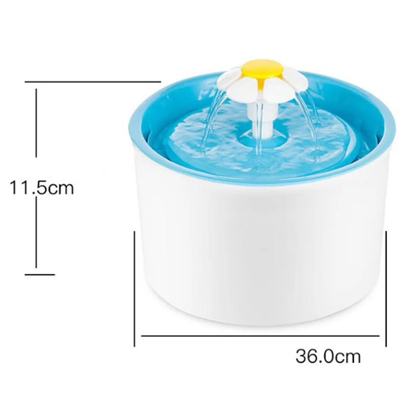Автоматический питательный фонтан для домашних животных, миска для питьевой воды, диспенсер, фильтр для напитков, электрическая поилка для животных с фонтаном - Цвет: Blue no pad