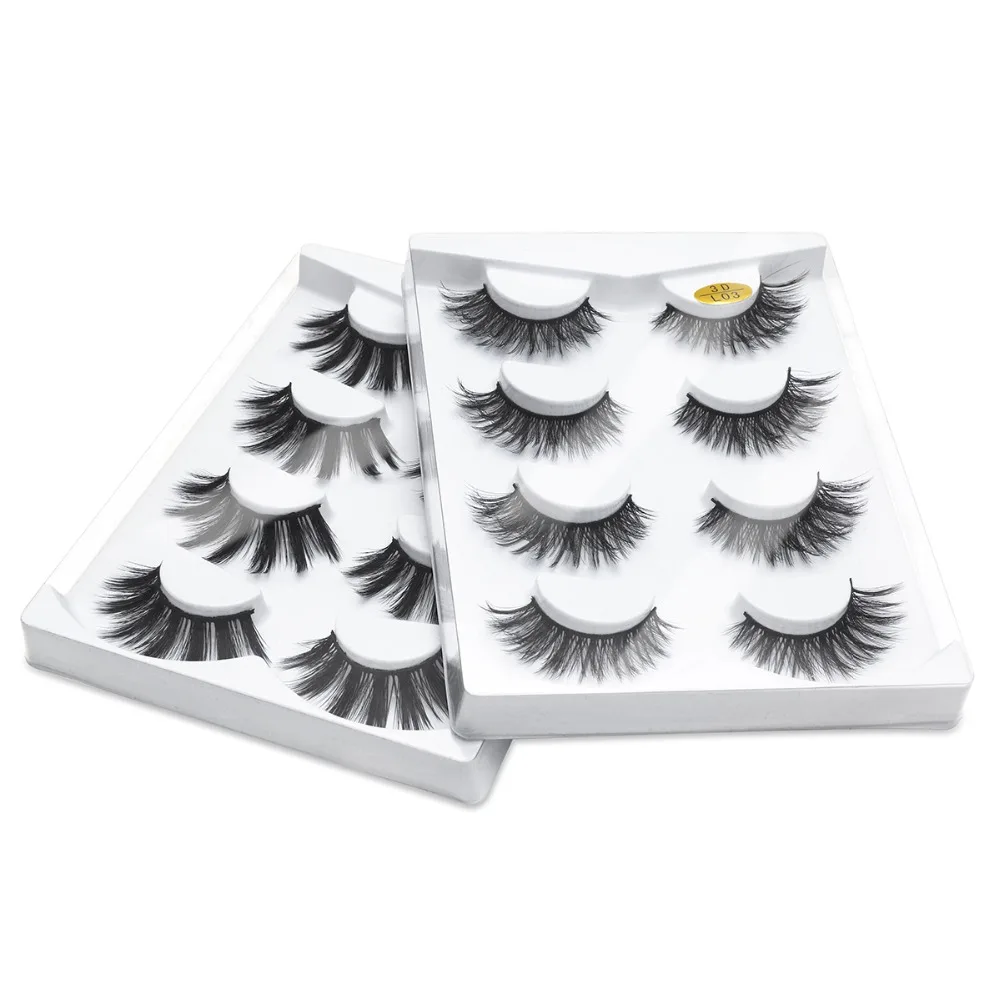 

2/4pairs 3D Mink Lashes Natural False Eyelashes Dramatic Volume Fake Lashes Makeup Eyelash Extension Silk Eyelashes G0226