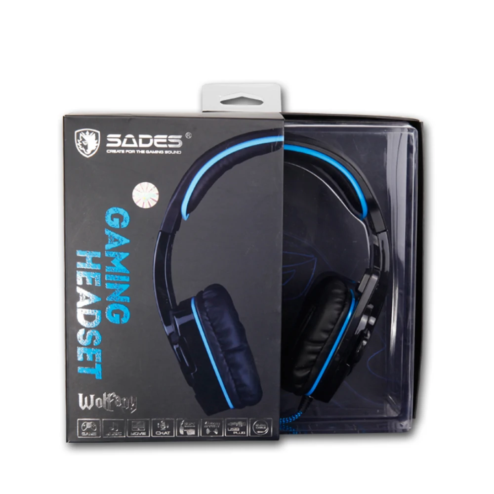 SADES WOLFANG Virtual 7,1 наушники объемного звука USB игровая гарнитура для PC Gamer