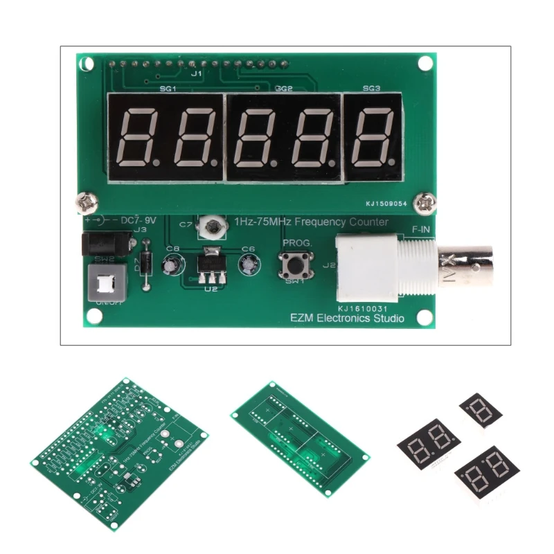 

1Hz-75MHz Frequency Counter 7V-9V 50mA DIY Kit Cymometer Module Tester Meter #0628