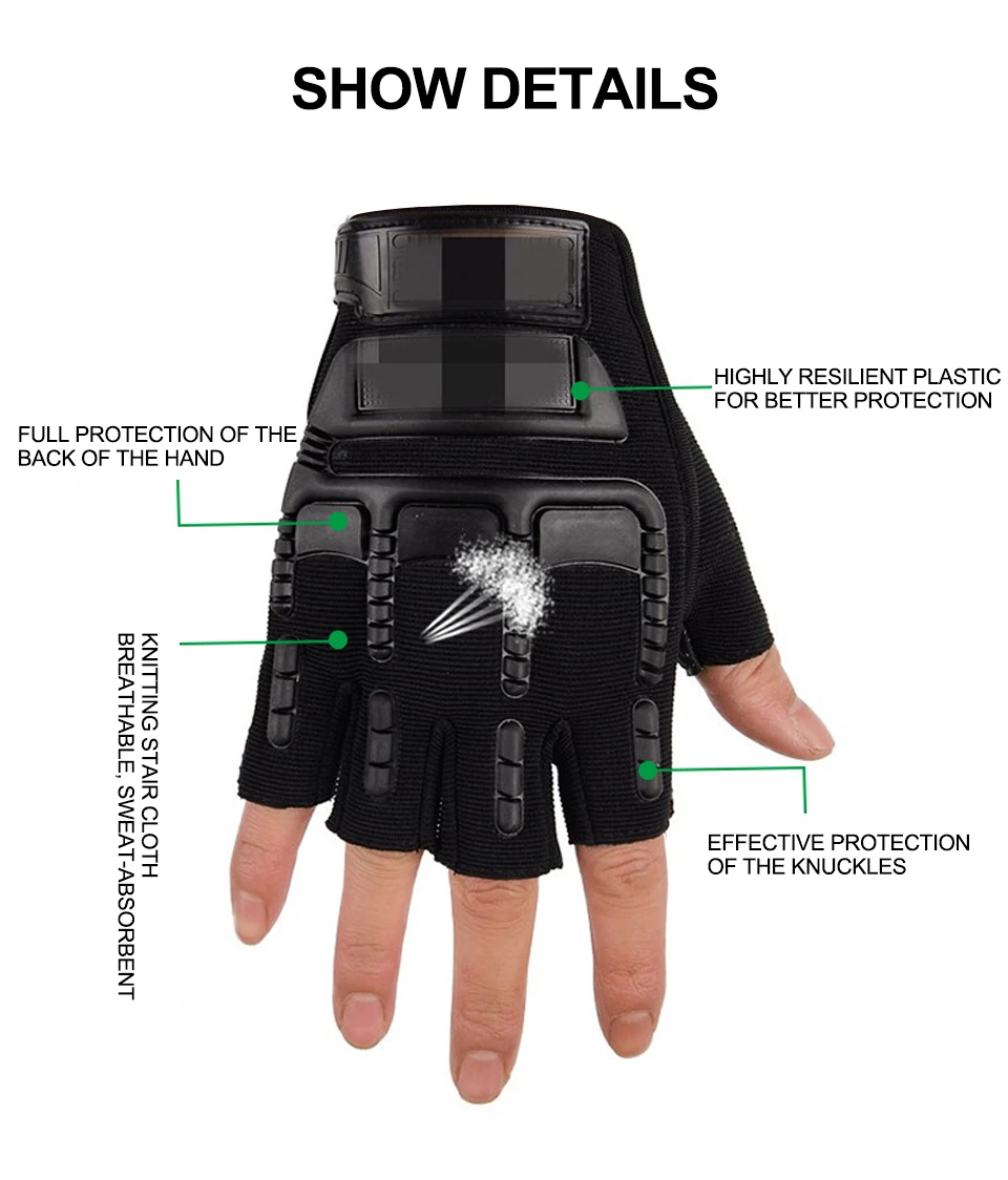 Тактические полупальчиковые Военные перчатки мужские перчатки для тренировок на открытом воздухе спортивные защитные перчатки бейсболка для езды и походов Нескользящие дышащие ST-001
